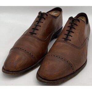 Allen Edmonds Fifth Avenue Bourbon Brown Leather Cap-Toe Oxford Shoes Size 14B